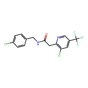 N-(4-chlorobenzyl)-2-[3-chloro-5-(trifluoromethyl)-2-pyridinyl]acetamide structure