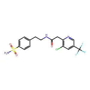 2-[3-chloro-5-(trifluoromethyl)pyridin-2-yl]-N-[2-(4-sulfamoylphenyl)ethyl]acetamide structure