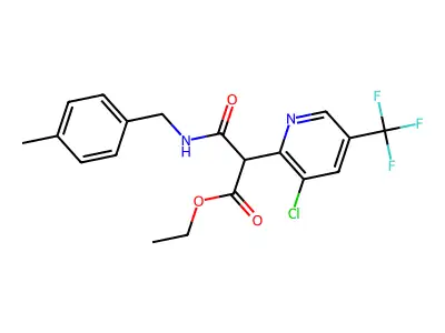 ethyl 2-[3-chloro-5-(trifluoromethyl)-2-pyridinyl]-3-[(4-methylbenzyl)amino]-3-oxopropanoate structure