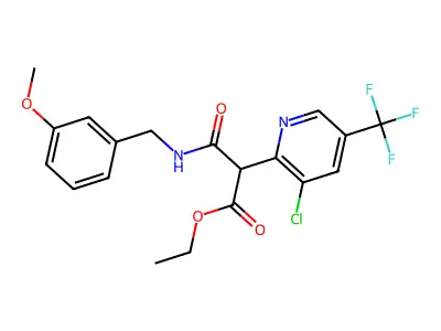 ethyl 2-[3-chloro-5-(trifluoromethyl)-2-pyridinyl]-3-[(3-methoxybenzyl)amino]-3-oxopropanoate structure