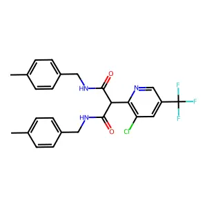 2-[3-chloro-5-(trifluoromethyl)pyridin-2-yl]-N,N'-bis[(4-methylphenyl)methyl]propanediamide structure