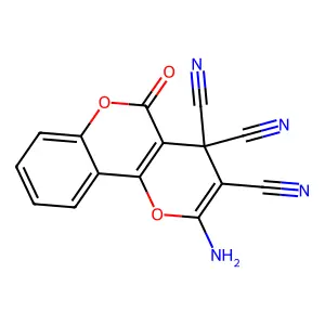 2-amino-5-oxo-4H,5H-pyrano[3,2-c]chromene-3,4,4-tricarbonitrile structure