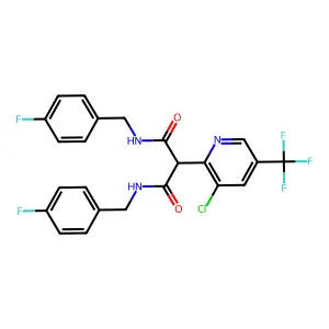 2-[3-chloro-5-(trifluoromethyl)pyridin-2-yl]-N,N'-bis[(4-fluorophenyl)methyl]propanediamide structure