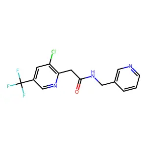 2-[3-chloro-5-(trifluoromethyl)-2-pyridinyl]-N-(3-pyridinylmethyl)acetamide structure