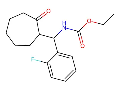ethyl N-[(2-fluorophenyl)(2-oxocycloheptyl)methyl]carbamate structure
