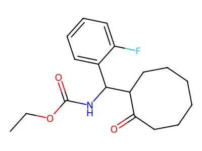 ethyl N-[(2-fluorophenyl)(2-oxocyclooctyl)methyl]carbamate structure
