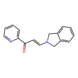 (E)-3-(1,3-dihydro-2H-isoindol-2-yl)-1-(2-pyridinyl)-2-propen-1-one structure