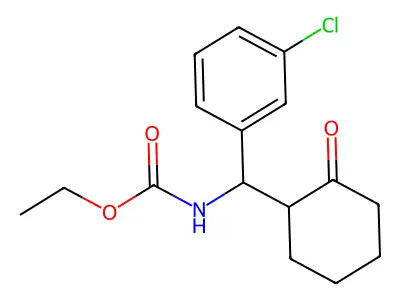 ethyl N-[(3-chlorophenyl)(2-oxocyclohexyl)methyl]carbamate structure