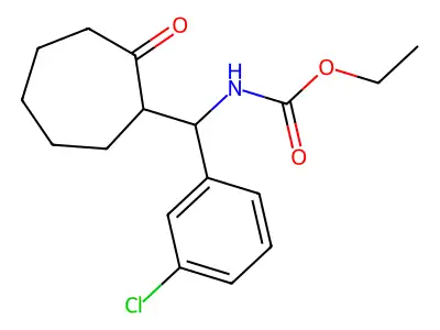 ethyl N-[(3-chlorophenyl)(2-oxocycloheptyl)methyl]carbamate structure