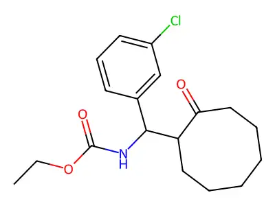 ethyl N-[(3-chlorophenyl)(2-oxocyclooctyl)methyl]carbamate structure