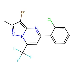 3-Bromo-5-(2-chlorophenyl)-2-methyl-7-(trifluoromethyl)pyrazolo[1,5-a]pyrimidine structure