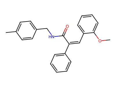 3-(2-methoxyphenyl)-N-[(4-methylphenyl)methyl]-2-phenylprop-2-enamide structure