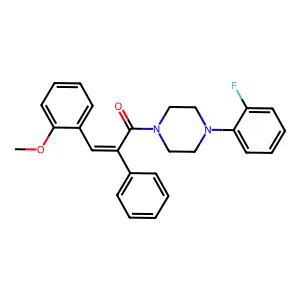 (Z)-1-[4-(2-fluorophenyl)piperazino]-3-(2-methoxyphenyl)-2-phenyl-2-propen-1-one structure