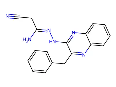 N'-[(3-benzylquinoxalin-2-yl)amino]-2-cyanoethanimidamide structure