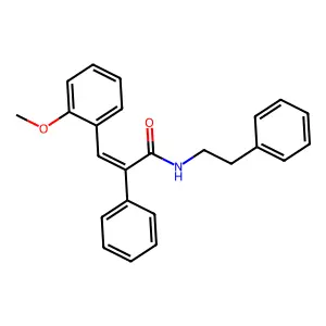 (E)-3-(2-methoxyphenyl)-N-phenethyl-2-phenyl-2-propenamide structure