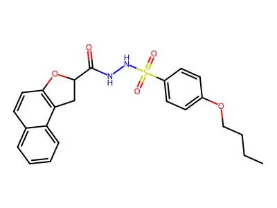 4-butoxy-N'-(1,2-dihydronaphtho[2,1-b]furan-2-ylcarbonyl)benzenesulfonohydrazide structure