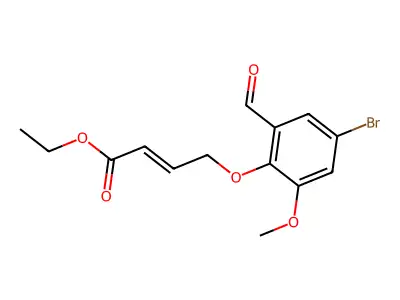 Ethyl 4-(4-bromo-2-formyl-6-methoxyphenoxy)but-2-enoate structure
