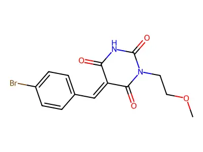 5-[(4-Bromophenyl)methylidene]-1-(2-methoxyethyl)-1,3-diazinane-2,4,6-trione structure