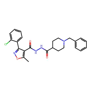 N'-[(1-benzyl-4-piperidinyl)carbonyl]-3-(2-chlorophenyl)-5-methyl-4-isoxazolecarbohydrazide structure