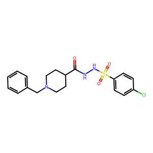 N'-[(1-benzyl-4-piperidinyl)carbonyl]-4-chlorobenzenesulfonohydrazide structure