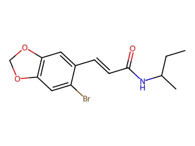 3-(6-bromo-1,3-benzodioxol-5-yl)-N-butan-2-ylprop-2-enamide structure