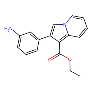 Ethyl 2-(3-aminophenyl)indolizine-1-carboxylate structure