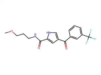 N-(3-methoxypropyl)-4-[3-(trifluoromethyl)benzoyl]-1H-pyrrole-2-carboxamide structure
