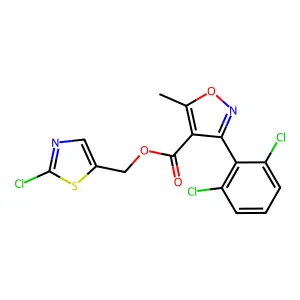 (2-chloro-1,3-thiazol-5-yl)methyl 3-(2,6-dichlorophenyl)-5-methyl-1,2-oxazole-4-carboxylate structure