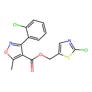 (2-chloro-1,3-thiazol-5-yl)methyl 3-(2-chlorophenyl)-5-methyl-4-isoxazolecarboxylate structure