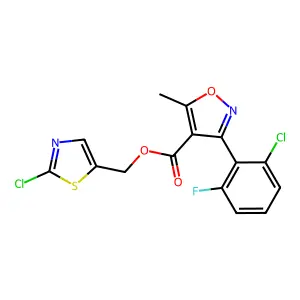 (2-chloro-1,3-thiazol-5-yl)methyl 3-(2-chloro-6-fluorophenyl)-5-methyl-4-isoxazolecarboxylate structure