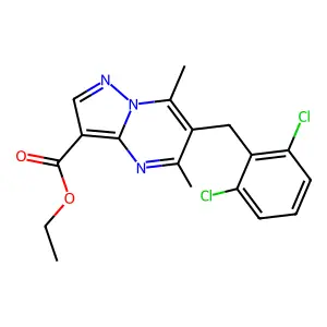 Ethyl 6-(2,6-dichlorobenzyl)-5,7-dimethylpyrazolo[1,5-a]pyrimidine-3-carboxylate structure