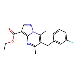 Ethyl 6-(3-fluorobenzyl)-5,7-dimethylpyrazolo[1,5-a]pyrimidine-3-carboxylate structure
