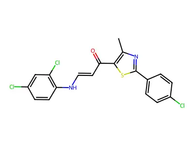 1-[2-(4-chlorophenyl)-4-methyl-1,3-thiazol-5-yl]-3-(2,4-dichloroanilino)prop-2-en-1-one structure