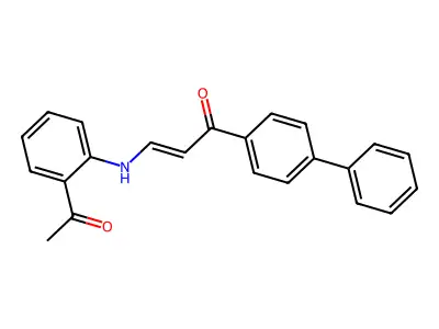(E)-3-(2-acetylanilino)-1-[1,1'-biphenyl]-4-yl-2-propen-1-one structure