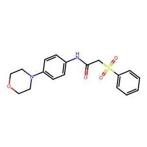 N-(4-morpholinophenyl)-2-(phenylsulfonyl)acetamide structure