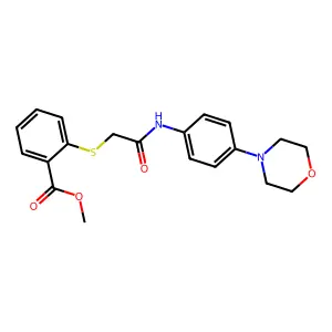 Methyl 2-{[2-(4-morpholinoanilino)-2-oxoethyl]sulfanyl}benzenecarboxylate structure