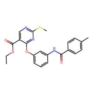 ethyl 4-{3-[(4-methylbenzoyl)amino]phenoxy}-2-(methylsulfanyl)-5-pyrimidinecarboxylate structure