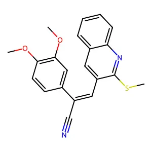 2-(3,4-Dimethoxyphenyl)-3-(2-methylsulfanylquinolin-3-yl)prop-2-enenitrile structure