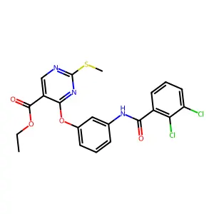 ethyl 4-{3-[(2,3-dichlorobenzoyl)amino]phenoxy}-2-(methylsulfanyl)-5-pyrimidinecarboxylate structure