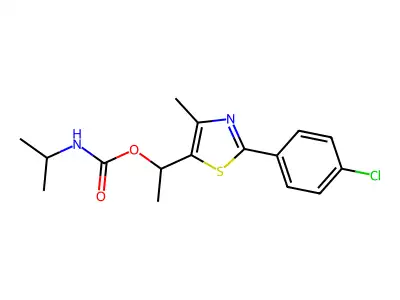 1-[2-(4-chlorophenyl)-4-methyl-1,3-thiazol-5-yl]ethyl N-isopropylcarbamate structure