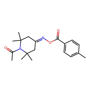 1-(2,2,6,6-Tetramethyl-4-{[(4-methylbenzoyl)oxy]imino}piperidino)-1-ethanone structure