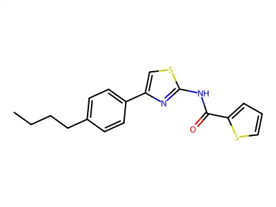 N-[4-(4-butylphenyl)-1,3-thiazol-2-yl]thiophene-2-carboxamide structure