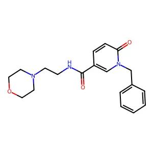 1-benzyl-N-(2-morpholin-4-ylethyl)-6-oxopyridine-3-carboxamide structure