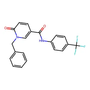 1-benzyl-6-oxo-N-[4-(trifluoromethyl)phenyl]-1,6-dihydropyridine-3-carboxamide structure