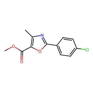 Methyl 2-(4-chlorophenyl)-4-methyl-1,3-oxazole-5-carboxylate structure