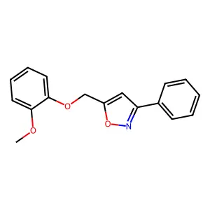 2-Methoxyphenyl (3-phenyl-5-isoxazolyl)methyl ether structure