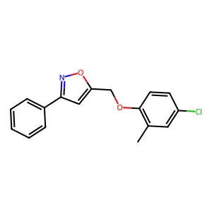 5-[(4-Chloro-2-methylphenoxy)methyl]-3-phenyl-1,2-oxazole structure