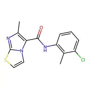 N-(3-chloro-2-methylphenyl)-6-methylimidazo[2,1-b][1,3]thiazole-5-carboxamide structure