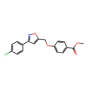 Methyl 4-{[3-(4-chlorophenyl)-5-isoxazolyl]methoxy}benzenecarboxylate structure