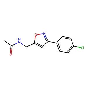 N-{[3-(4-chlorophenyl)-5-isoxazolyl]methyl}acetamide structure